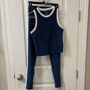 Navy Blue Women's Leggings and Tank Set